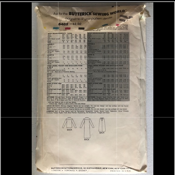 Butterick Pattern Set 6482 - Picture 2 of 2